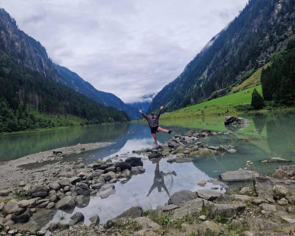 View of the lake in Stilluptal, Zillertal, Austria
